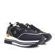 Zapatillas cuña U.S. POLO ASSN. sophie mix negras con detalles blancos y dorados - Querol online