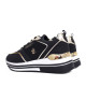 Zapatillas cuña U.S. POLO ASSN. sophie mix negras con detalles blancos y dorados - Querol online