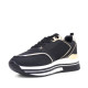 Zapatillas cuña U.S. POLO ASSN. sophie mix negras con detalles blancos y dorados - Querol online