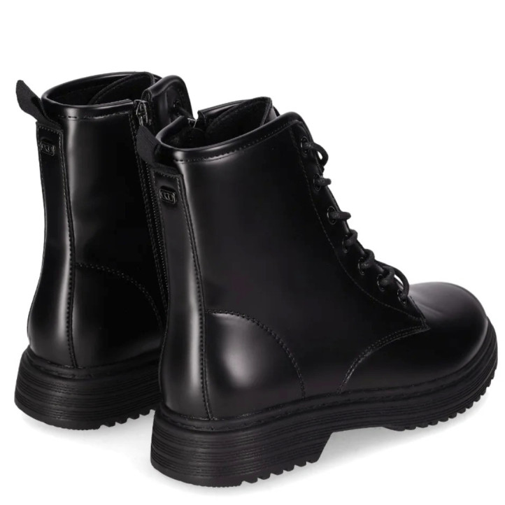 Botines planos Chika 10 filadelfia 01 negras estilo militar - Querol online