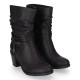 Botas tacón Chika 10 kurazo 41 negras de caña media y detalles decorativos - Querol online