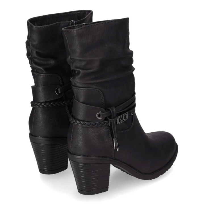 Botas tacón Chika 10 kurazo 41 negras de caña media y detalles decorativos - Querol online