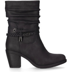 Botas tacón Chika 10 kurazo 41 negras de caña media y detalles decorativos - Querol online