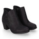 Botines tacón Chika 10 kurazo 40 negros con combinación de tejidos - Querol online