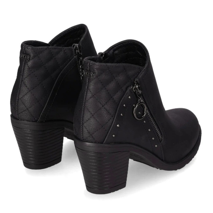 Botines tacón Chika 10 kurazo 40 negros con combinación de tejidos - Querol online
