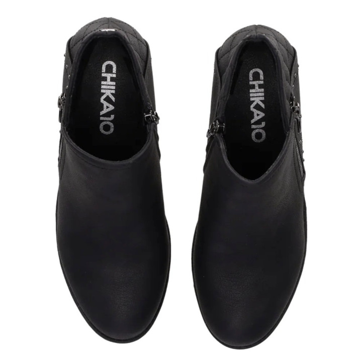 Botines tacón Chika 10 kurazo 40 negros con combinación de tejidos - Querol online