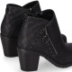 Botines tacón Chika 10 kurazo 40 negros con combinación de tejidos - Querol online