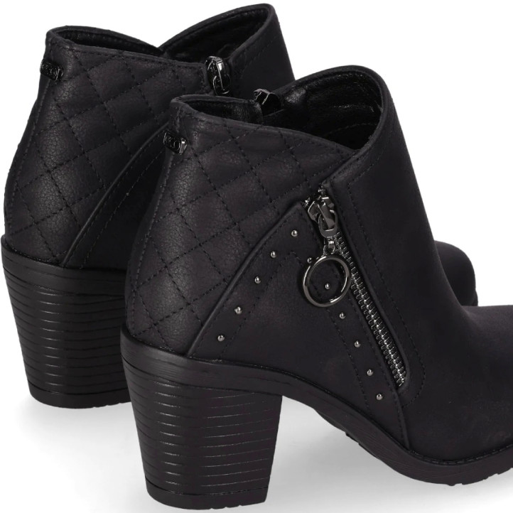 Botines tacón Chika 10 kurazo 40 negros con combinación de tejidos - Querol online