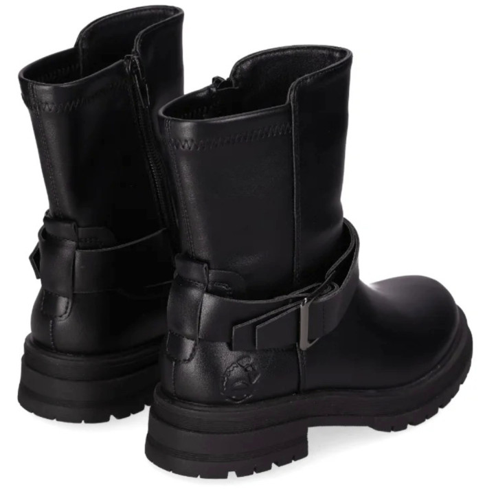 Botines Chika 10 gomita 01 negras con hebilla decorativa - Querol online
