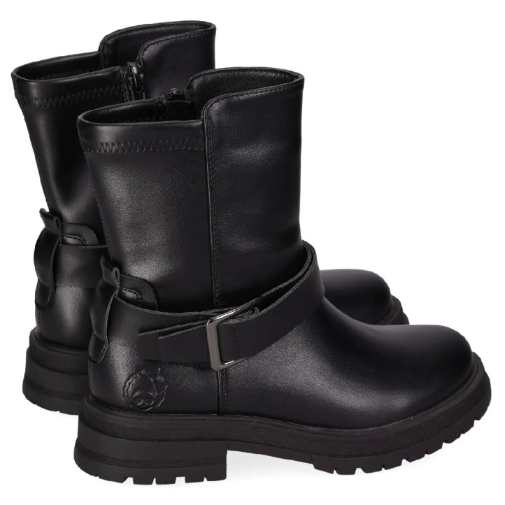 Botines Chika 10 gomita 01 negras con hebilla decorativa - Querol online