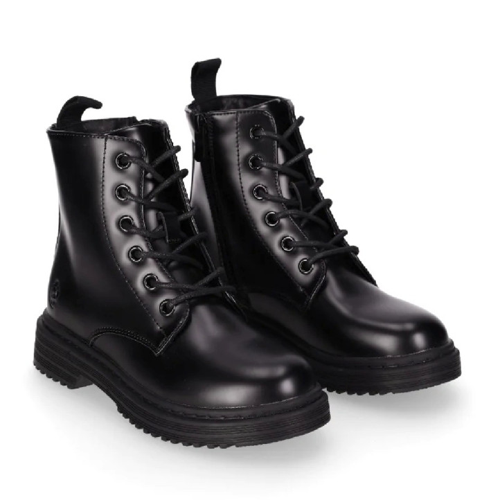 Botines Chika 10 holanda 23 negras estilo militar - Querol online