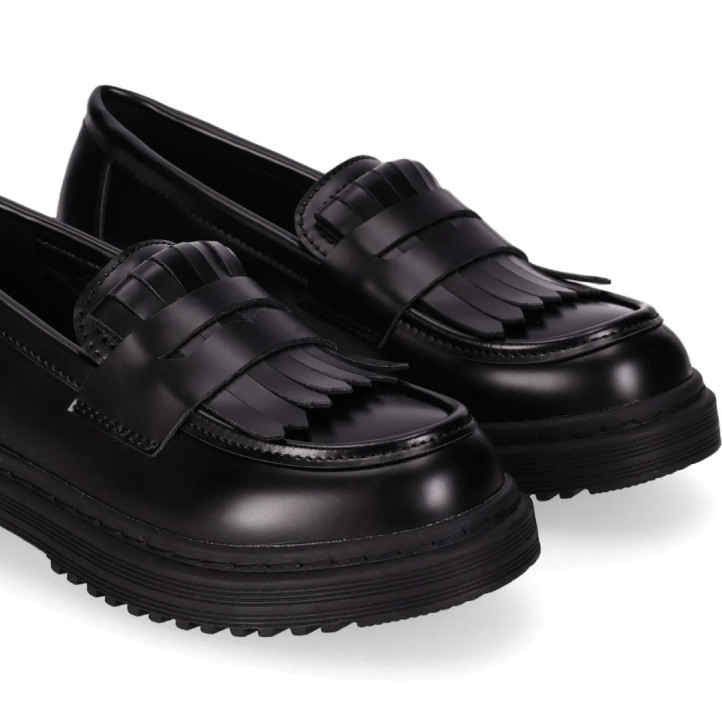Zapatos Chika 10 holanda 25 negros estilo loafer - Querol online