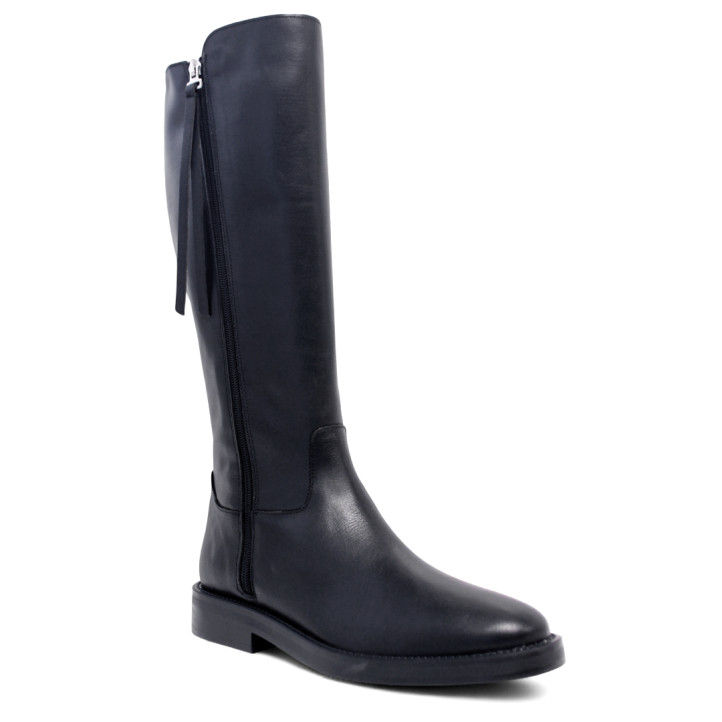 Botes planes Redlove bruna negres de canya alta de pell - Querol online