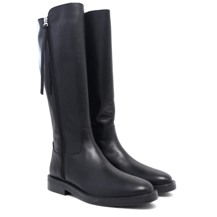 Botes planes Redlove bruna negres de canya alta de pell - Querol online