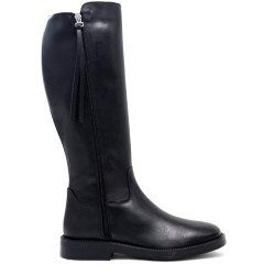 Botes planes Redlove bruna negres de canya alta de pell - Querol online