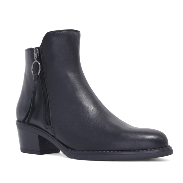 Botins de taló Redlove esmeralda negres amb tirador rodó de pell - Querol online