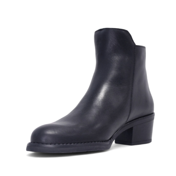 Botines tacón Redlove esmeralda negros con tirador redondo de piel - Querol online