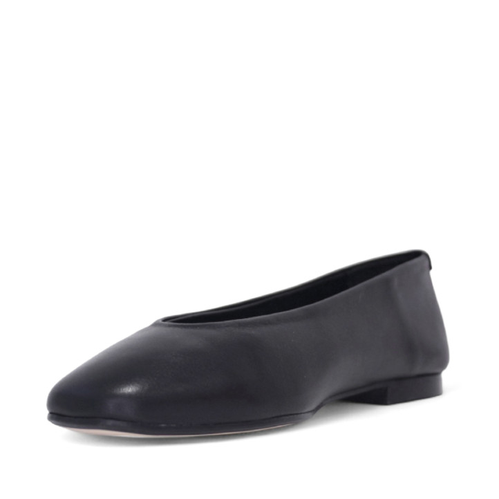 Bailarinas Redlove zoe negras corte redondeado de piel - Querol online