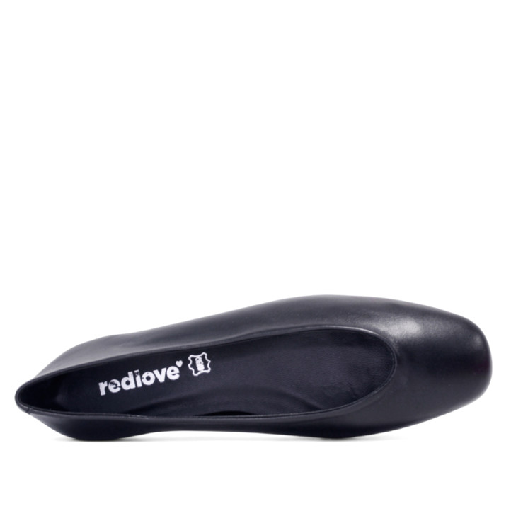 Bailarinas Redlove zoe negras corte redondeado de piel - Querol online