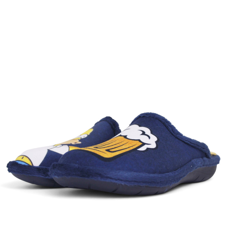 Zapatillas casa SUAVEFLEX azul marino de homer simpson - Querol online