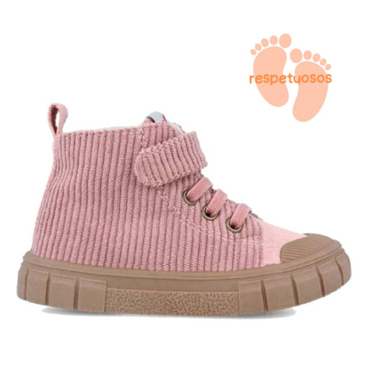 Botins Garvalin 251330 roses de pana amb sola caramel respectuoses - Querol online