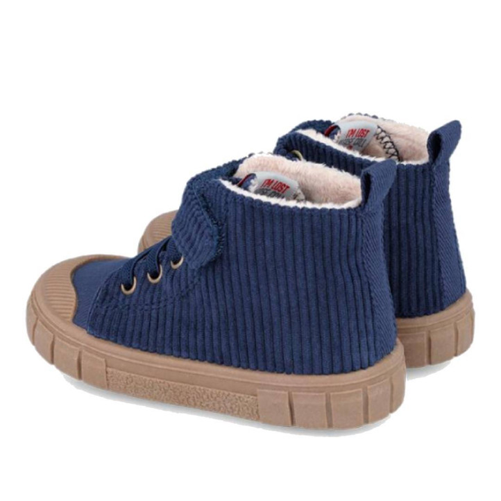 Botines Garvalin 251330 azules de pana con suela caramelo respetuosos - Querol online