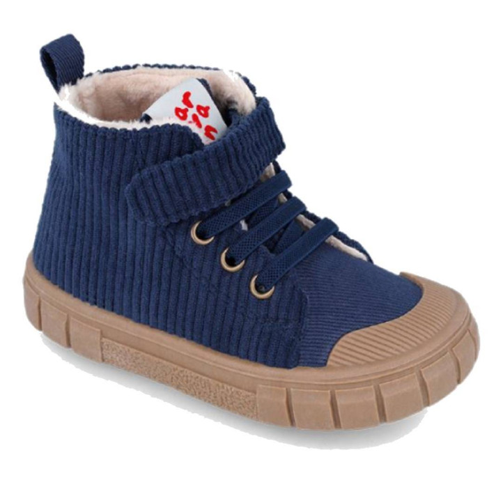 Botines Garvalin 251330 azules de pana con suela caramelo respetuosos - Querol online