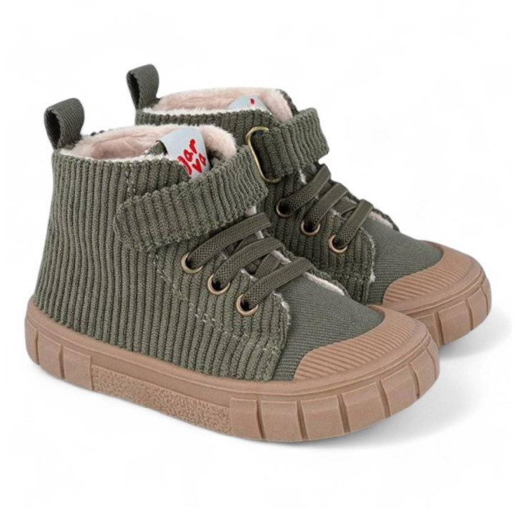 Botins Garvalin 251330 verds de pana amb sola caramel respectuosos - Querol online