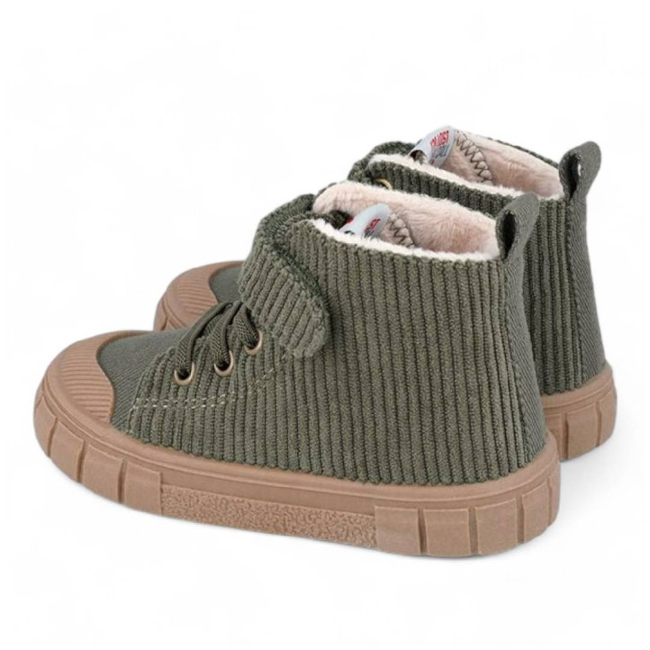 Botins Garvalin 251330 verds de pana amb sola caramel respectuosos - Querol online