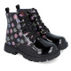 Botines Garvalin 251561 negros de charol con flores - Querol online