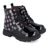 Botines Garvalin 251561 negros de charol con flores