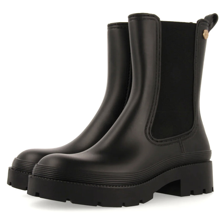 Botas agua Gioseppo bilston negras estilo chelsea con suela track - Querol online
