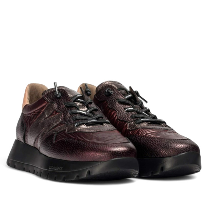 Zapatillas urban Wonders odisei 91 burdeos con cordón elástico - Querol online