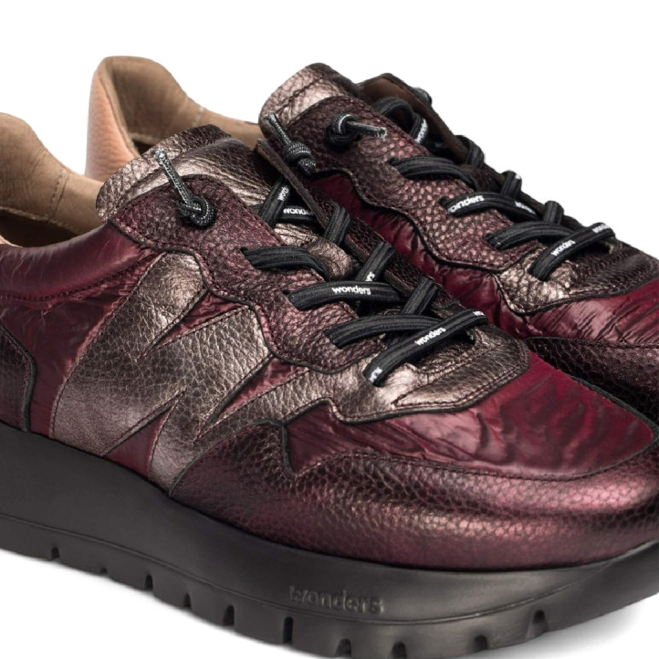 Zapatillas urban Wonders odisei 91 burdeos con cordón elástico - Querol online