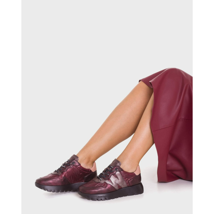 Zapatillas urban Wonders odisei 91 burdeos con cordón elástico - Querol online