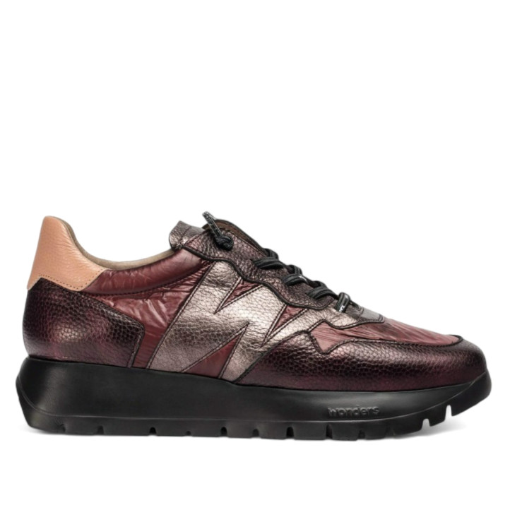 Zapatillas urban Wonders odisei 91 burdeos con cordón elástico - Querol online