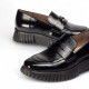 Mocasín Wonders flexfly 02 negros efecto brillante - Querol online