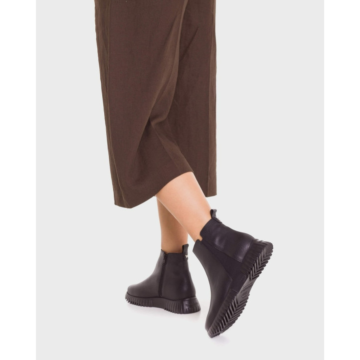 Botins plans Wonders flexfly 04 negres amb goma lateral - Querol online
