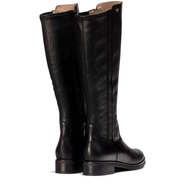 Botas planas Wonders codigree 00 negras con detalla elástico trasero - Querol online
