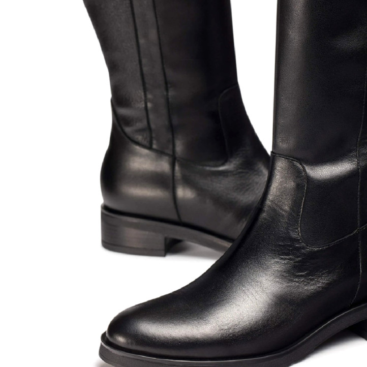 Botas planas Wonders codigree 00 negras con detalla elástico trasero - Querol online