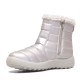 Botins plans blancs satinats encoixinats amb pelito i cremallera - Querol online