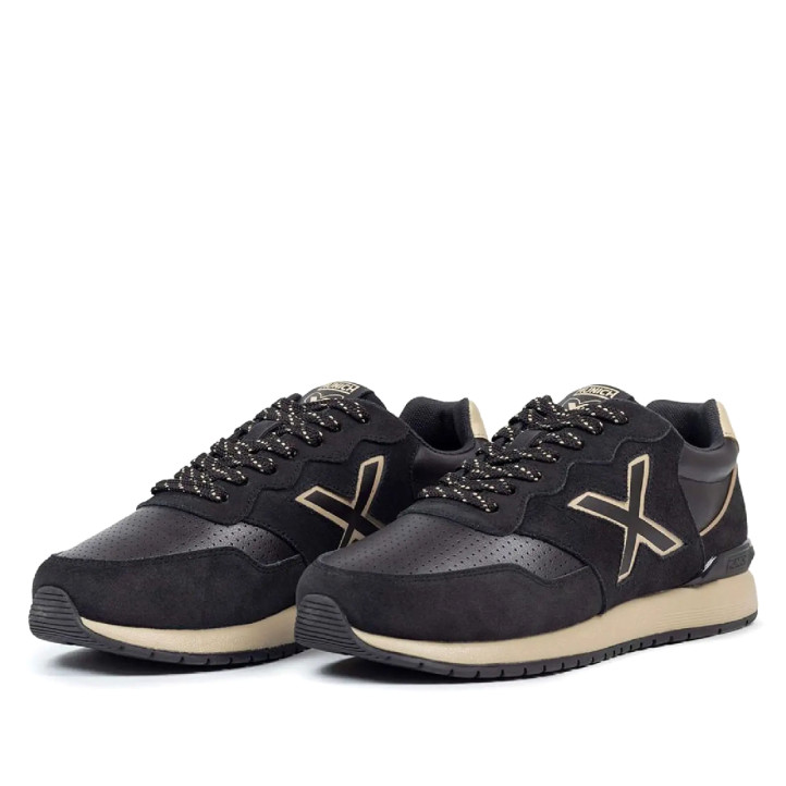 Zapatillas deportivas Munich dash premium negro y beige - Querol online