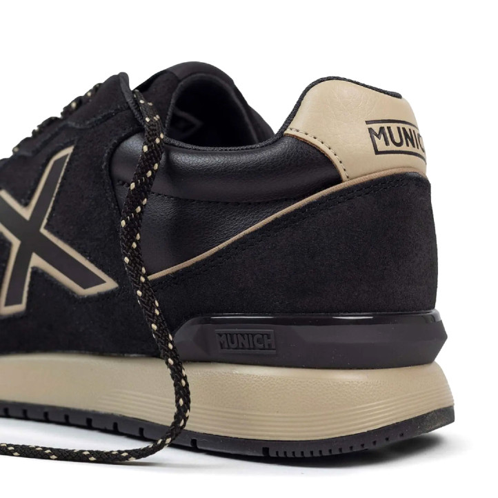 Zapatillas deportivas Munich dash premium negro y beige - Querol online