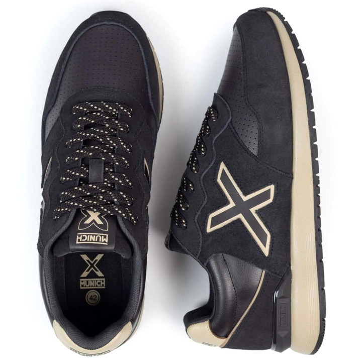 Zapatillas deportivas Munich dash premium negro y beige - Querol online