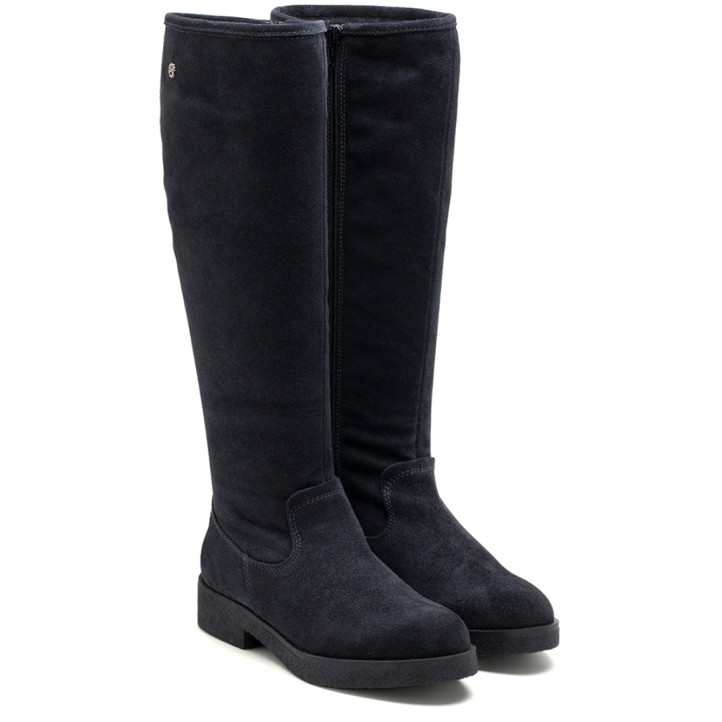 BOTAS ALTAS DE PIEL CARBÓN CON CREMALLERA ÁGATA PORRONET - Querol online
