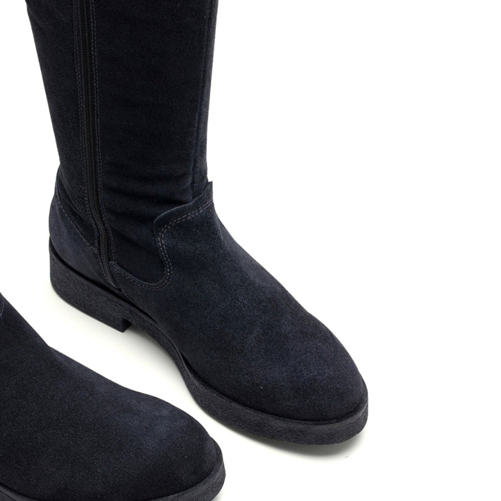 BOTAS ALTAS DE PIEL CARBÓN CON CREMALLERA ÁGATA PORRONET - Querol online