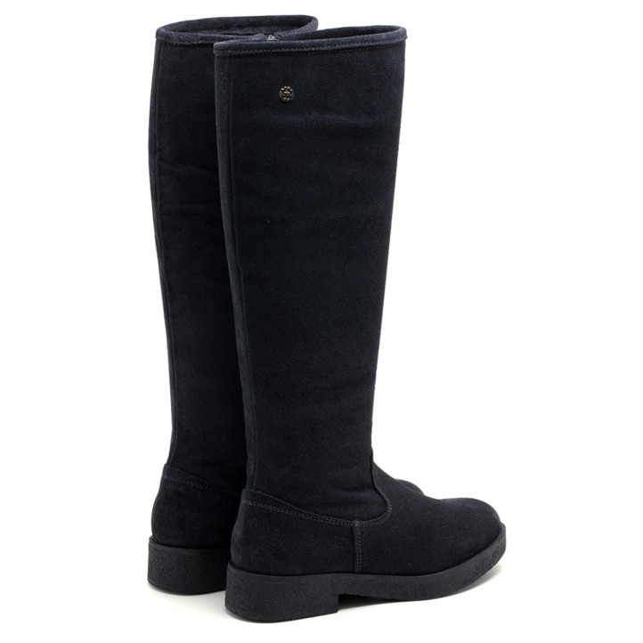 BOTAS ALTAS DE PIEL CARBÓN CON CREMALLERA ÁGATA PORRONET - Querol online