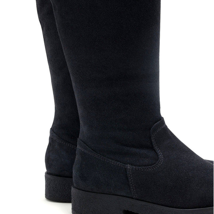 BOTAS ALTAS DE PIEL CARBÓN CON CREMALLERA ÁGATA PORRONET - Querol online