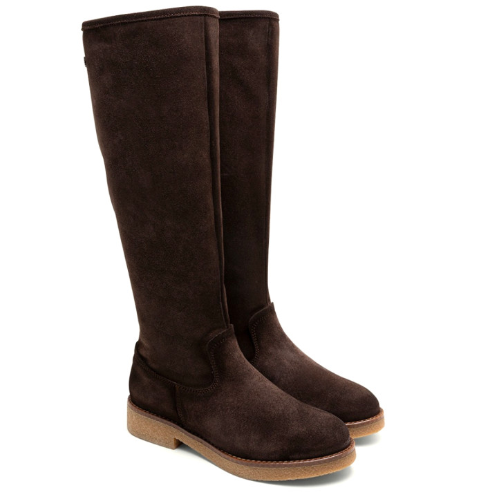 Botas Porronet ALTAS DE PIEL CUERO CON CREMALLERA ÁGATA - Querol online