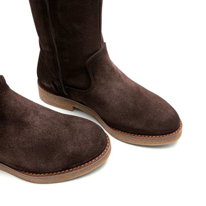 Botas Porronet ALTAS DE PIEL CUERO CON CREMALLERA ÁGATA - Querol online